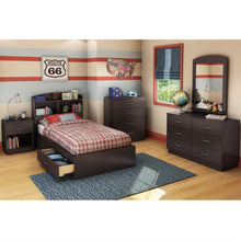 Load image into Gallery viewer, Chocolate Brown Modern Bedroom 6-Drawer Double Dresser Wardrobe