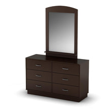 Load image into Gallery viewer, Chocolate Brown Modern Bedroom 6-Drawer Double Dresser Wardrobe