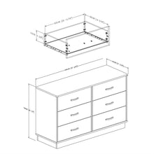 Load image into Gallery viewer, Chocolate Brown Modern Bedroom 6-Drawer Double Dresser Wardrobe