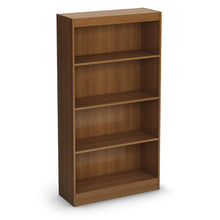 Load image into Gallery viewer, Contemporary 4-Shelf Bookcase in Medium Cherry Wood Finish