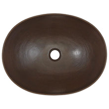 Load image into Gallery viewer, Vessel Style Solid Copper Bathroom Sink Oval 18 x 14 inch