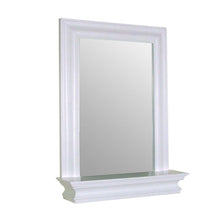 Load image into Gallery viewer, Framed Bathroom Mirror Rectangular Shape with Bottom Shelf in White Wood Finish