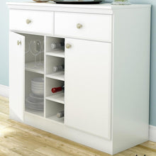 Load image into Gallery viewer, White Dining Room Sideboard Buffet Console Table with 2 Drawers