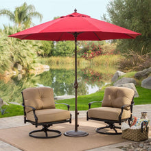 Load image into Gallery viewer, Sunbrella 9-Ft Patio Umbrella with Deluxe Tilt in Antique Bronze with Red Shade