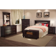 Load image into Gallery viewer, Dark Mahogany Wood Grain Finish Bedroom Dresser with 6 Drawers