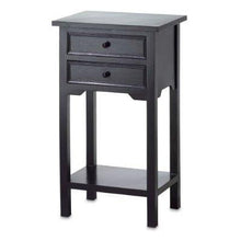 Load image into Gallery viewer, Set of 2 Nightstand Side Tables - End Table in Black Finish Pine Wood