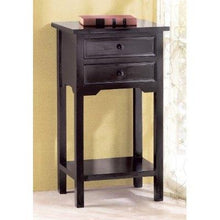 Load image into Gallery viewer, Set of 2 Nightstand Side Tables - End Table in Black Finish Pine Wood