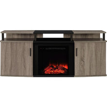 Load image into Gallery viewer, Sonoma Oak - Black Electric Fireplace TV Stand - Accommodates up to 70-inch TV
