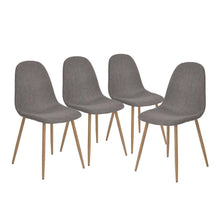 Load image into Gallery viewer, Set of 4 - Modern Mid Century Style Grey Fabric Cushion Dining Chairs
