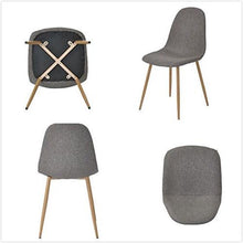Load image into Gallery viewer, Set of 4 - Modern Mid Century Style Grey Fabric Cushion Dining Chairs