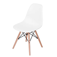 Load image into Gallery viewer, Set of 4 Modern Armless Dining Chairs in White with Wood Legs