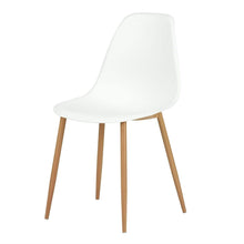 Load image into Gallery viewer, Set of 4 Modern Mid Century Style Dining Chairs in White with Wood Finish Legs