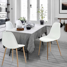 Load image into Gallery viewer, Set of 4 Modern Mid Century Style Dining Chairs in White with Wood Finish Legs