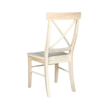Load image into Gallery viewer, Set of 2 - Unfinished Wood Dining Chairs with X-Back Seat Backrest