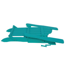 Load image into Gallery viewer, Turquoise Solid Wood Outdoor Patio Folding Adirondack Chair