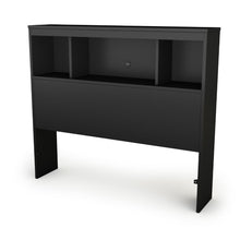 Load image into Gallery viewer, Twin-size Bookcase Headboard in Black Finish - Modern Design