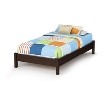Load image into Gallery viewer, Twin size Modern Platform Bed Frame in Chocolate Brown Finish