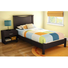 Load image into Gallery viewer, Twin size Modern Platform Bed Frame in Chocolate Brown Finish