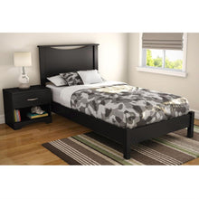 Load image into Gallery viewer, Twin size Contemporary Platform Bed Frame in Black Wood Finish