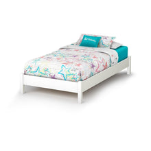 Load image into Gallery viewer, Twin size Simple Platform Bed Frame in White Wood Finish