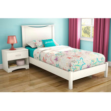 Load image into Gallery viewer, Twin size Simple Platform Bed Frame in White Wood Finish