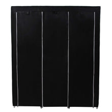 Load image into Gallery viewer, Steel Frame Black Fabric Portable Wardrobe Clothes Closet with Storage Shelves