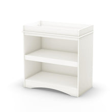 Load image into Gallery viewer, White Wood Baby Furniture Changing Table with Open Storage Space