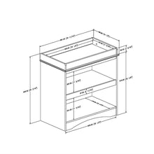 Load image into Gallery viewer, White Wood Baby Furniture Changing Table with Open Storage Space