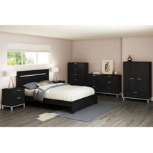 Load image into Gallery viewer, Full - Queen size Contemporary Headboard in Black Oak Finish