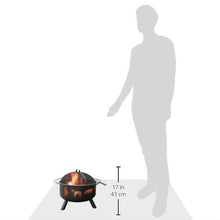 Load image into Gallery viewer, Large Black Steel Outdoor Fire Pit with Bear Deer Animals