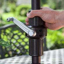 Load image into Gallery viewer, 7.5 Ft Patio Umbrella with Crank Lift and Collar Tilt Beige and White Stripe