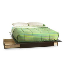 Load image into Gallery viewer, Queen size Modern Platform Bed with 2 Storage Drawers in Chocolate