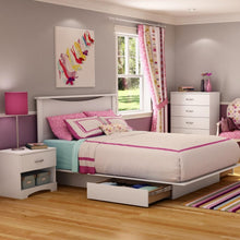 Load image into Gallery viewer, Queen size Modern Platform Bed with 2 Storage Drawers in White Finish