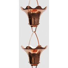 Load image into Gallery viewer, Pure Solid Copper Flower Funnel Design 8-Foot Rain Chain