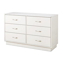 Load image into Gallery viewer, 6-Drawer Double Dresser in White Finish with Interchangeable Handles
