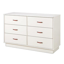 Load image into Gallery viewer, 6-Drawer Double Dresser in White Finish with Interchangeable Handles