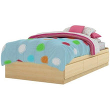 Load image into Gallery viewer, Twin Platform Bed Frame with Storage Drawers in Natural Maple