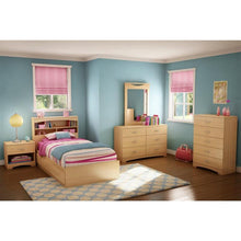 Load image into Gallery viewer, Twin Platform Bed Frame with Storage Drawers in Natural Maple