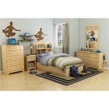 Load image into Gallery viewer, Twin Platform Bed Frame with Storage Drawers in Natural Maple