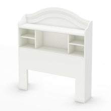 Load image into Gallery viewer, Twin size Arched Bookcase Headboard in White Wood Finish