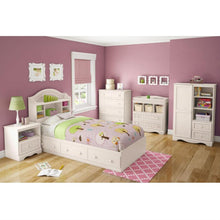 Load image into Gallery viewer, Twin size Arched Bookcase Headboard in White Wood Finish