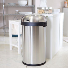 Load image into Gallery viewer, Round Stainless Steel 16-Gallon Kitchen Trash Can with Open Top Design