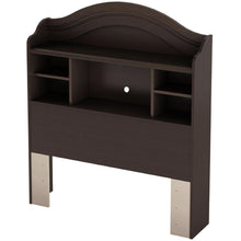 Load image into Gallery viewer, Twin size Arch Top Bookcase Headboard in Chocolate Finish