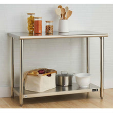 Load image into Gallery viewer, Stainless Steel Top Food Safe Prep Table Utility Work Bench With Adjustable Shelf