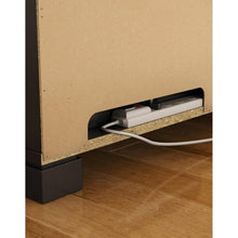 Load image into Gallery viewer, Contemporary TV Stand in Black Finish and Satin Nickel Metal Legs