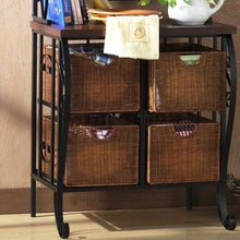 Load image into Gallery viewer, Kitchen Pantry Bakers Rack with 4 Wicker Drawers
