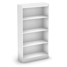Load image into Gallery viewer, White 4-Shelf Bookcase with 2 Adjustable Shelves