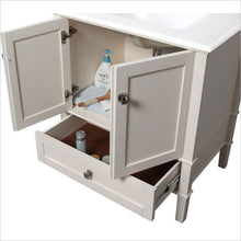 Load image into Gallery viewer, Contemporary Bathroom Vanity in Soft White with Marble Top and Rectangle Sink