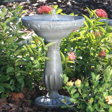 Load image into Gallery viewer, Outdoor Solar Fountain Bird Bath in Fade Resistant Resin with Solar Pump