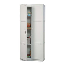 Load image into Gallery viewer, White Wardrobe Storage Cabinet with 4 Shelves and Panel Doors